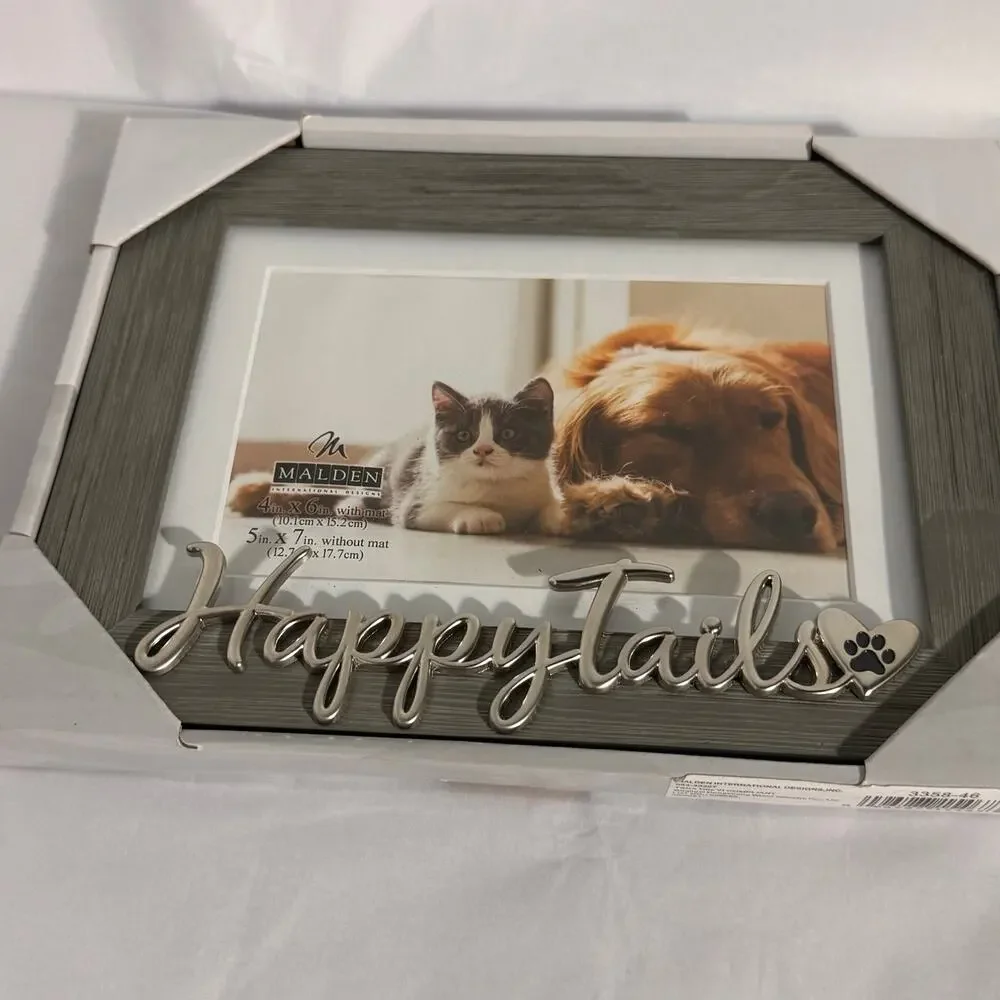 Malden Congratulations Friends Pet Picture Frame Silver Paw Print 5X7 or 4x6